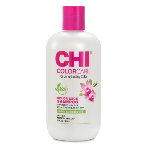 CHI ColorCare - Champú Color Lock, bloquea el color y repone la humedad para cabello teñido sin sulfatos, parabenos y crueldad, 12 onzas