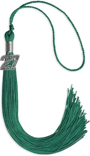 Miniatura 85 de Endea Graduation Borla de un solo color con dije de plata brillante (oro antiguo, 2022)