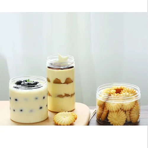 Miniatura 5 de Tarros de plástico vacíos de boca ancha transparentes de 14 onzas con tapas y etiquetas, recipientes de PET ideales para crema, cosméticos, tarros