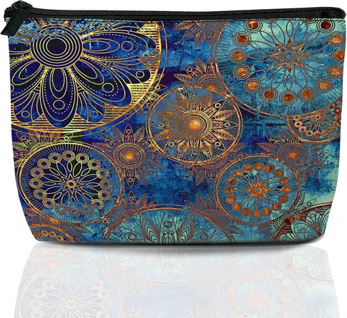 Miniatura 11 de Bolsa de maquillaje con hojas de plátano, bolsas de cosméticos para mujer, mini bolsas portátiles de viaje con flores tropicales, neceser