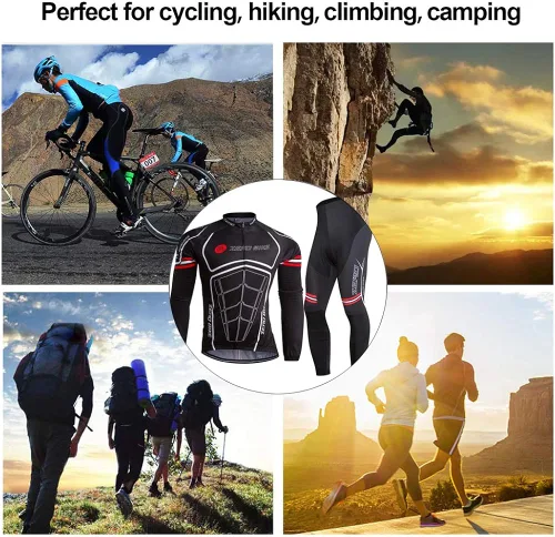 Miniatura 6 de Mens Soft Long Sleeve Breathable Bicycle Cycling Jersey Polyester Clothing Outdoor Sports Fall Autumn