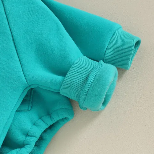Miniatura 6 de Mameluco con capucha para bebé niño y niña, color liso, manga larga, ropa de otoño e invierno
