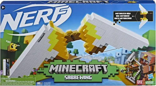 Miniatura 2 de Nerf Minecraft Sabrewing Arco Lanzador Motorizado, 8 Dardos Elite, Clip de 8 Dardos, Lanzadores de Espuma de Juguete Eléctricos Totalmente