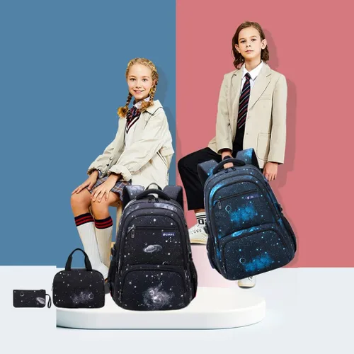 Miniatura 2 de MITOWERMI Boys Backpacks for Primary Junior School Kids Backpack with Lunch Box Galaxy Space Bookbags for Boys Girls