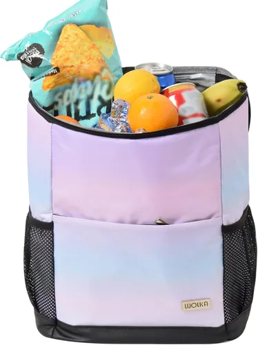 Miniatura 6 de Mochila Enfriadora Wolka 30 Latas, Mochilas Enfriadoras Aisladas a Prueba de Fugas Portátiles, Bolsa Enfriadora Impermeable de Lado Suave para Nube