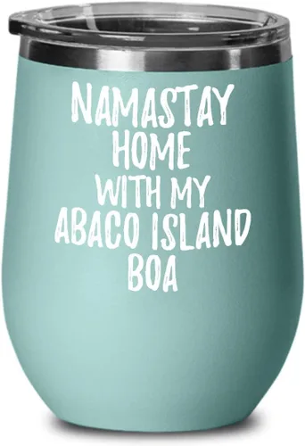 Abaco Island Boa Wine Glass Namastay Home With My Today Funny Gift Idea Pet Lover Zen Insulated Tumbler With Lid 12 Oz Teal