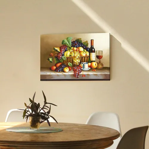Miniatura 4 de Arte de pared con imagen de vino de uva: pintura al óleo de frutas vintage, impresión contemporánea en lienzo de comida contemporánea, obra de arte