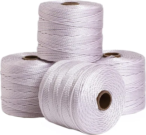 Miniatura 30 de The Beadsmith S-Lon Cordón para Cuentas – Cordón de Nylon Torcido de 0.5 mm para Ensartar, Paquete de 4, Mezcla de Neutrales Fríos, TEX210, 77