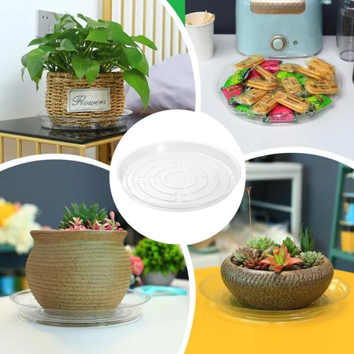 Miniatura 6 de Paquete de 30 platillos transparentes para plantas en interiores (4, 6, 8, 10, 12 pulgadas) platillos para macetas para plantas en maceta, juego