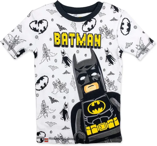Miniatura 4 de LEGO Batman - Pijama para niños, 2For1 de algodón, color negro, 8, Negro Multi