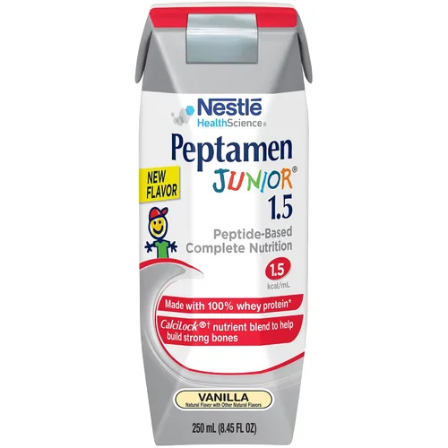 Miniatura 6 de Peptamen Junior Tube Feeding Formula 1.5 - Nutrición completa a base de péptidos, vainilla de 8.5 fl oz, caja de 6