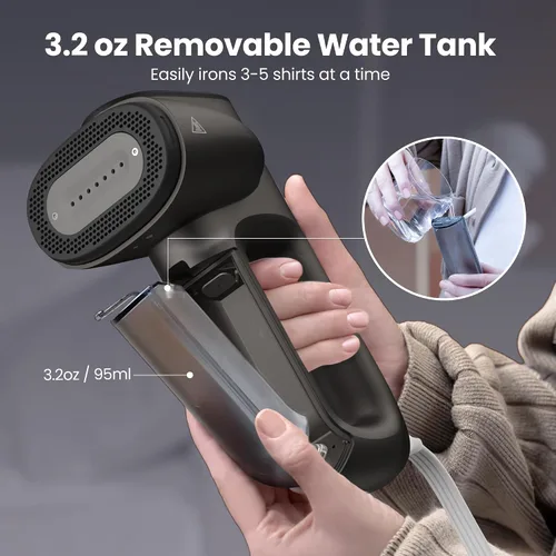 Miniatura 9 de Neakasa Magic 1 vaporizador al vacío, vaporizador de mano para ropa de viaje, succión de 2300 Pa para agarres de ropa, plancha de vapor 2 en 1