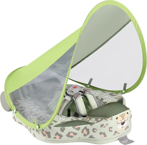Miniatura 12 de GENTEACO Mambobaby Flotador de natación para bebé con toldo, flotador no inflable para piscina infantil con cola, de 3 a 24 meses, evita voltearse