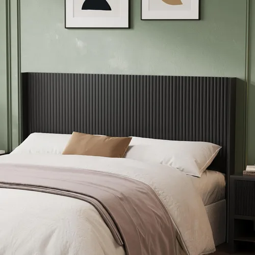 Huatean Home Cabecera de madera Queen de 64.6 pulgadas de ancho, cabecero bohemio con respaldo simple, cabecera de madera tamaño Queen, cabeceros
