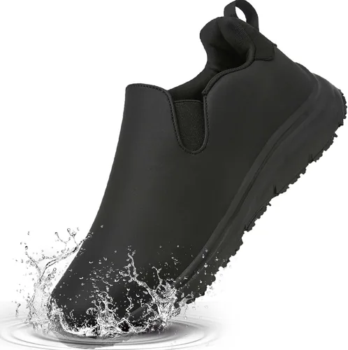 Zapatos de trabajo antideslizantes para hombres y mujeres丨Impermeable y resistente al aceite Chef Servicio de Alimentos Zapatos de Trabajo para