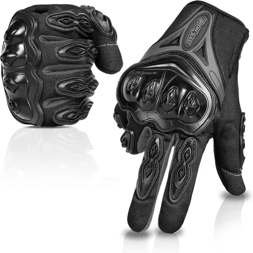 Guantes para motocicleta duraderos de dedos completos para carreras, verano, bicicleta, deportes extremos, compatibles con pantallas táctiles, M,