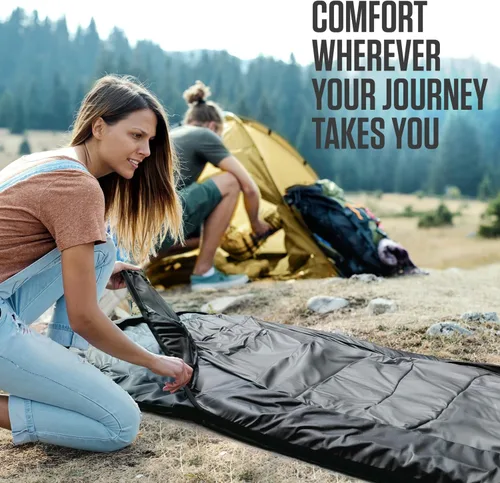 Miniatura 4 de VENTURE 4TH Saco de dormir para mochileros – XXL, tamaños dobles e individuales – Saco de dormir ligero para clima cálido y frío para adultos, niños