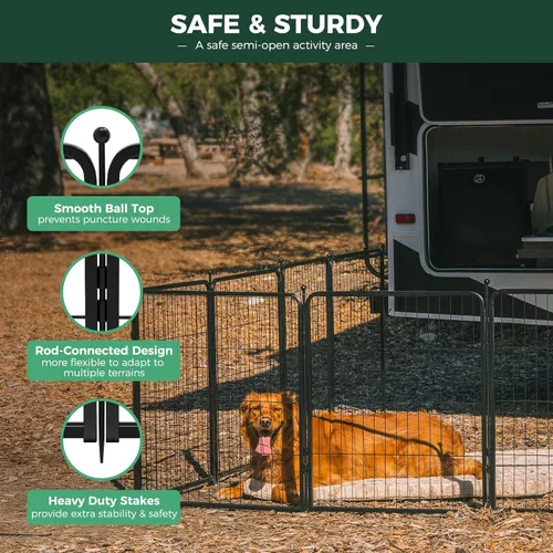 Miniatura 4 de FXW Rollick - Corralito para perros para patio, campamento con casa rodante, patentado, 24 pulgadas, 2 paneles