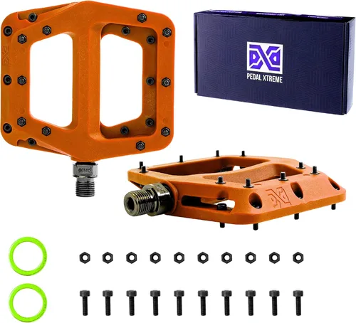 Miniatura 4 de PDX D10 Pedales planos anchos para bicicleta de montaña, pedales BMX, pedales compuestos para Enduro Freeride Downhill Dirt Jumper sellados agujas