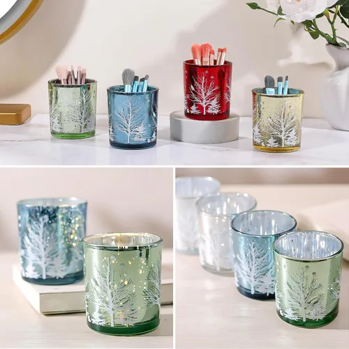 Miniatura 3 de DASITON Organizador de brochas de maquillaje, soporte de almacenamiento de brochas de maquillaje cosméticas de cristal para árbol de Navidad, taza