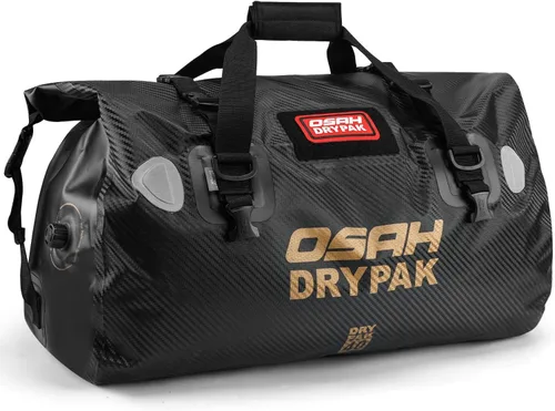 OSAH DRYPAK Bolsa de lona impermeable – Bolsa seca para motocicleta con gran espacio de almacenamiento, bolsas de equipaje impermeables con bolsillo