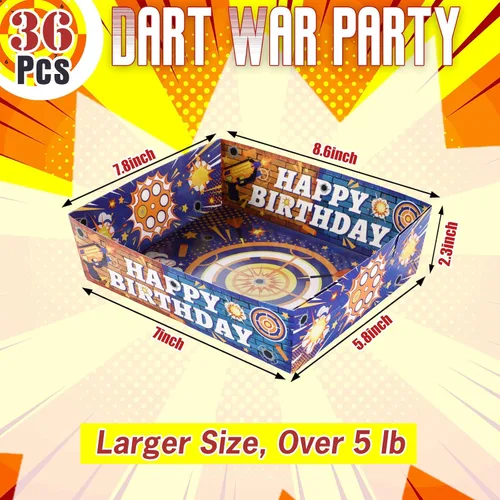 Miniatura 3 de Mifoci Paquete de 36 bandejas de comida para fiestas de dardos, 5 libras, botes azules y naranjas, bandejas grandes de papel para aperitivos