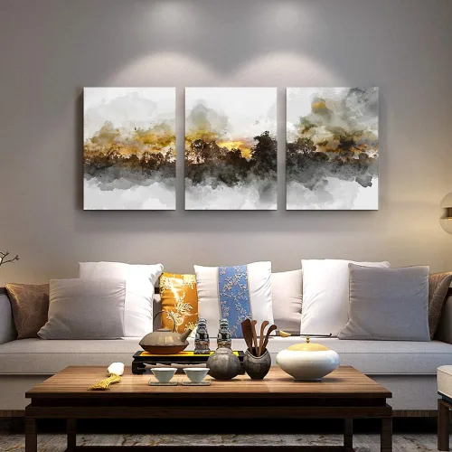 Miniatura 2 de Arte de pared para sala de estar, pintura abstracta en blanco y negro, decoración de pared para baño, dormitorio, obra de arte, pintura de 16" x