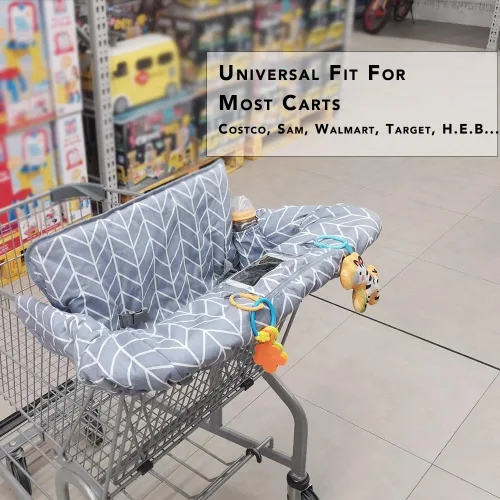 Miniatura 6 de ICOPUCA Funda para carrito de compras para bebé, funda de carrito 2 en 1 para bebés y funda para silla alta, funda acolchada para asiento de carrito