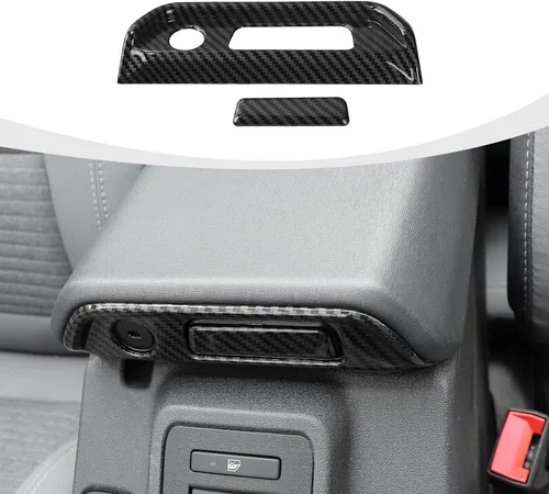 RAZPOY Cubierta de Moldura de Interruptor de Caja de Reposabrazos Compatible con Ford Bronco 2021-2023 Accesorios Interiores de Fibra de Carbono