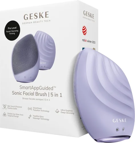 Miniatura 13 de GESKE SmartAppGuided™ Cepillo facial sónico 5 en 1 Cepillo de limpieza facial eléctrico vibratorio Cepillo de silicona suave Limpiador facial