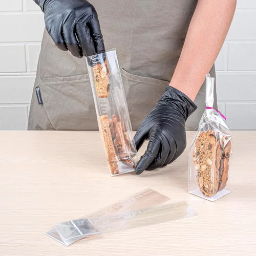Miniatura 4 de Bag Tek - Restaurantware - Bolsas de celofán transparente sellables con calor con inserto de papel - Caja de 100 bolsas de 2 x 1.5 x 5 pulgadas