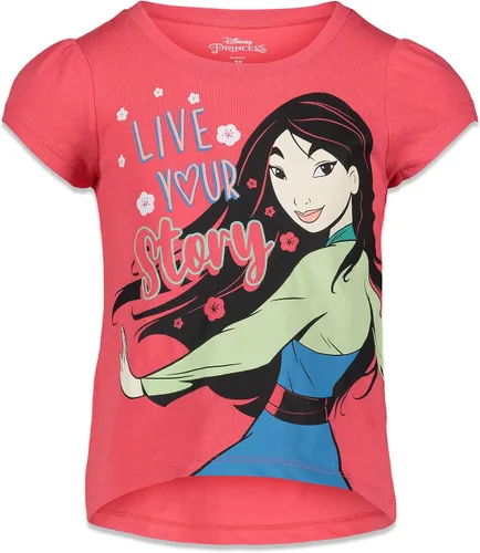 Miniatura 3 de Disney Princess Mulan Rapunzel Moana Tiana 4 Pack Short Sleeve Graphic T-Shirt