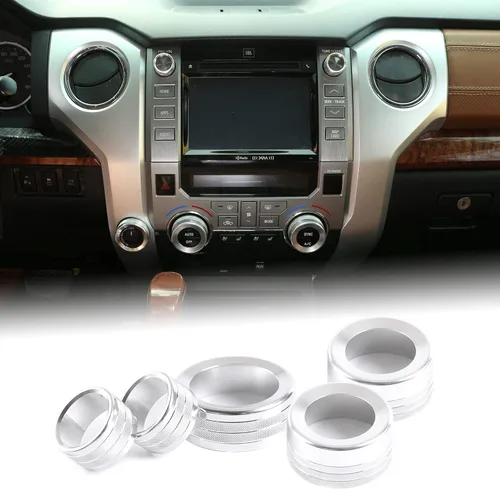 Miniatura 12 de Aunginsy Cubierta de Botón de Interruptor de Aire Acondicionado de Aluminio Compatible con Toyota Tundra 2014-2021, Interruptor de Botón de Control