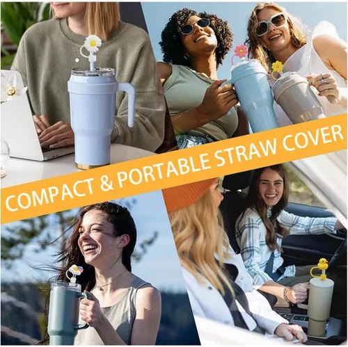 Miniatura 5 de Tapa con pajita para vaso Stanley, tapa superior compatible para vaso de 30 y 40 oz con asa, tapas reutilizables a prueba de polvo de 10 mm 0.4 6