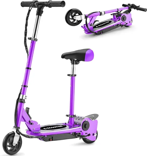 Miniatura 11 de Zupapa Scooter eléctrico con asiento para niños de 6 a 12 años, neumático de 6 pulgadas, hasta 10 mph y 70 minutos de tiempo de conducción