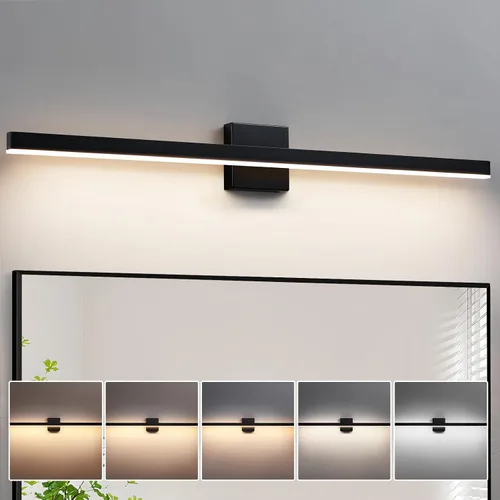 Miniatura 10 de KAISITE Luz de Baño Moderna Negra - Lámpara de Tocador LED Regulable de 5CCT de 24 Pulgadas para Espejo