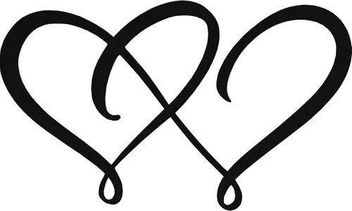 Miniatura 3 de Doble Corazón - Arte de pared de metal - 17" X 10" - Negro