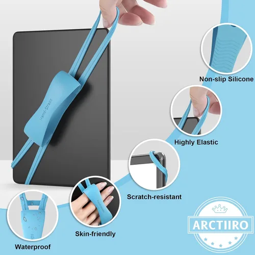 Miniatura 3 de Paquete de 2 correas de mano cómodas para Kindle y tabletas, accesorios Kindle para leer en la cama, soporte de agarre seguro y ligero