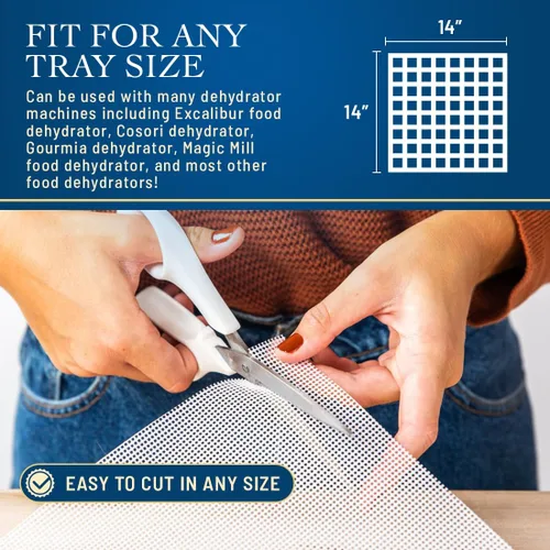 Miniatura 4 de Hojas deshidratadoras de silicona de 14 x 14 pulgadas (paquete de 12) forros de bandeja de malla fina, alfombrillas antiadherentes reutilizables