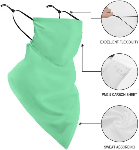 Miniatura 3 de Bufanda de protección solar UV, bufanda triangular reutilizable con lazo para las orejas