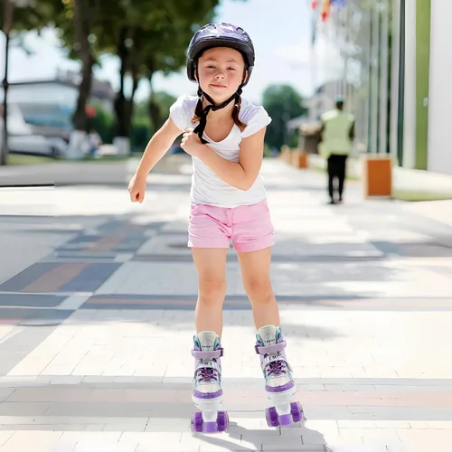 Miniatura 2 de Adjustable Kids Roller Skates for Girls and Boys Ages 3-5 5-8 8-12, All 8 Wheels of Girl's Skates Shine, Safe and Fun Illuminating for Outdoor