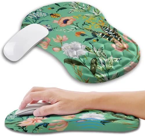 Miniatura 12 de Alfombrilla ergonómica para mouse con soporte de muñeca con espuma viscoelástica, almohadilla de masaje para aliviar el dolor del túnel carpiano