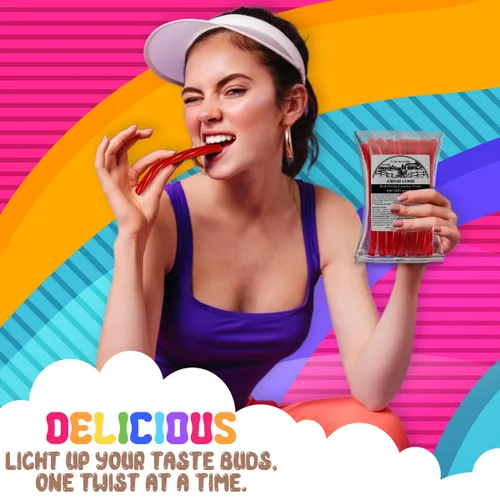 Miniatura 3 de Amish Good Gourmet Dulces de Regaliz Retorcidos - Golosina Premium Dulce y Masticable, Regaliz Retorcido Jumbo de Cereza Roja Snack Perfecto Menos
