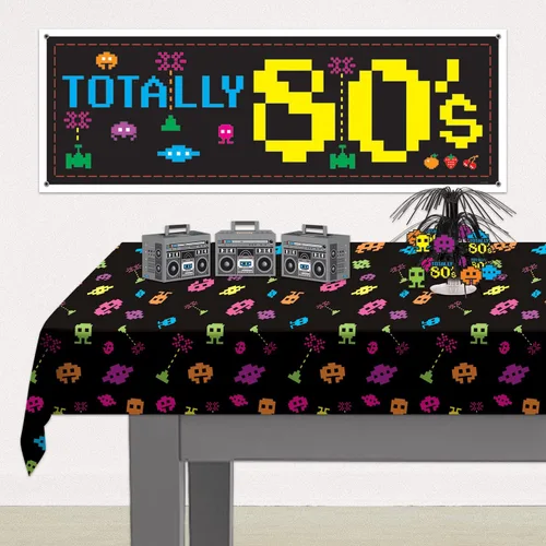 Miniatura 4 de Beistle Mantel rectangular de plástico de los años 80, 54 x 108 pulgadas, 2 piezas, mantel rectangular de plástico, manteles para fiestas