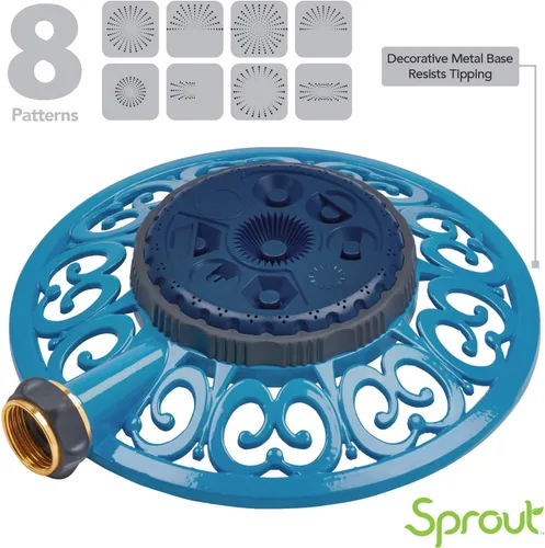 Miniatura 3 de Melnor 65102-AMZ Sprout Metal 8 patrones aspersor y adaptador de producto QuickConnect Amazon Bundle, azul arándano azul (Blueberry Blue)