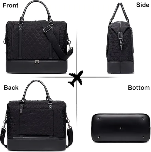 Miniatura 8 de CAMTOP - Bolsa de viaje de fin de semana para mujer, bolsa de lona con espacio para laptop de15.6 pulgadas