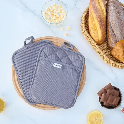 Miniatura 5 de Kitchen Everyday - Juego de 2 soportes para ollas básicos resistentes al calor, silicona suave, resistente al agua, guantes de horno con bolsillo