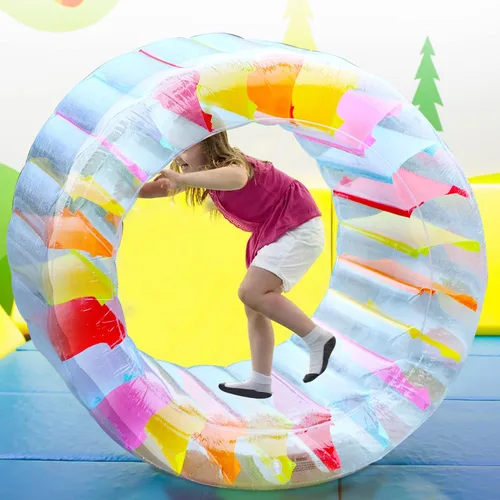 Miniatura 7 de Joliyoou Flotador de piscina con rueda de agua, flotador inflable de 47 pulgadas para niños, juguete gigante de piscina colorido para niños