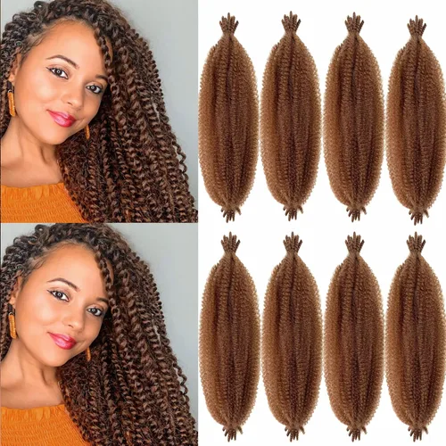 Miniatura 27 de Cabello afro Twist morado degradado de 16 pulgadas, cabello Marley pre-separado para rastas suaves, cabello trenzado Marley Twist Ombre Kinky Spring