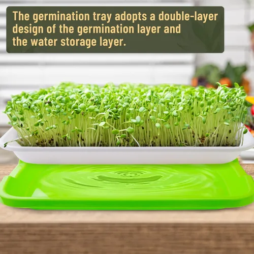 Miniatura 3 de Paquete de 6 bandejas de germinación de semillas con orificios de drenaje, kit de bandeja de germinación de semillas sin BPA, kit de cultivo
